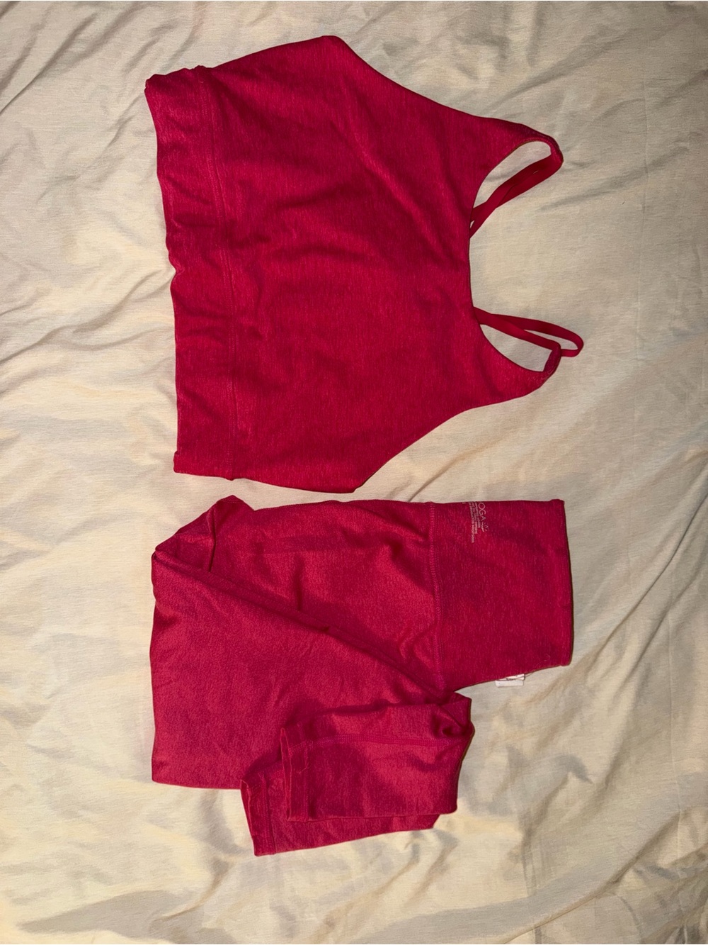 Beyond Yoga Hot Pink Seamless Sports Bralette and Shorts Set